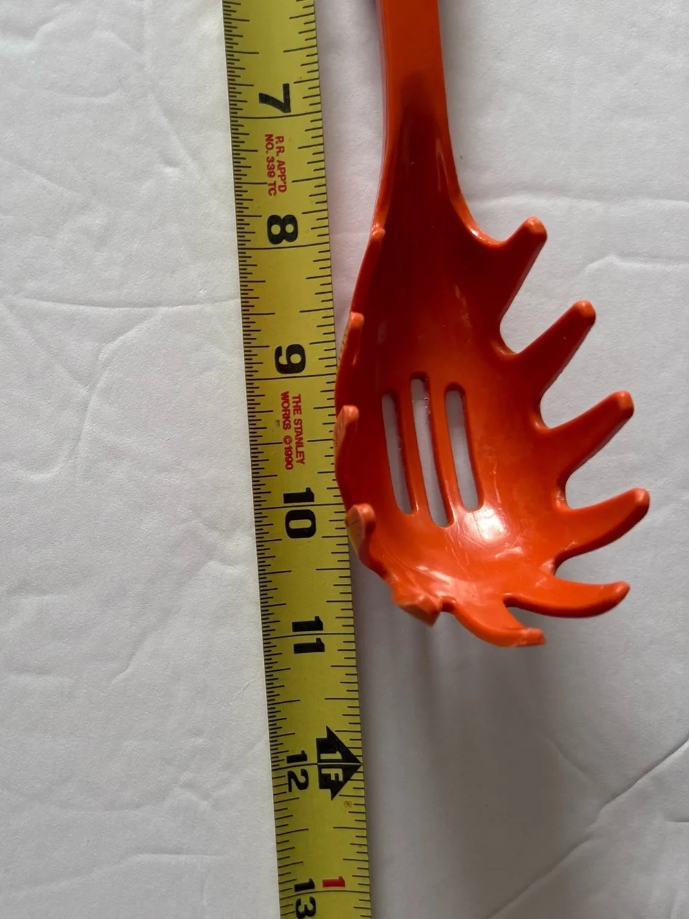 EKCO Orange Slotted Spaghetti Pasta Spoon Scoop Vintage